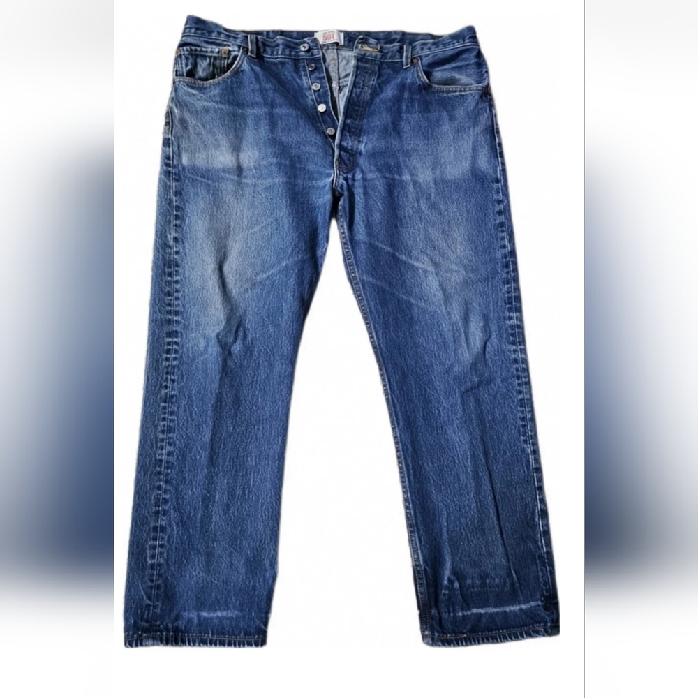 Levis 501 Jeans Vintage 90s Button Fly Mens 40x32 Blue Stone Wash Grunge